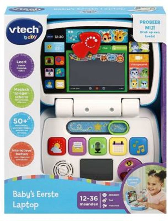 VTech Dierenvriendjes Eerste Laptop - Educatief Speelgoed - Cijfers en Dieren - Van 1 tot 3 Jaar van Merkloos