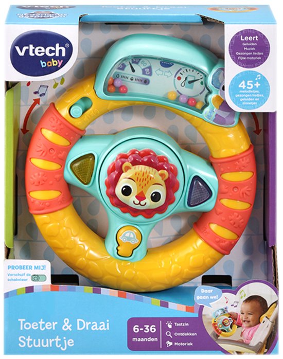 VTech Dierenvriendjes Toeter & Draai Stuurtje - Cadeau - Educatief Babyspeelgoed - Cadeau - 6 tot 36 Maanden van Vtech