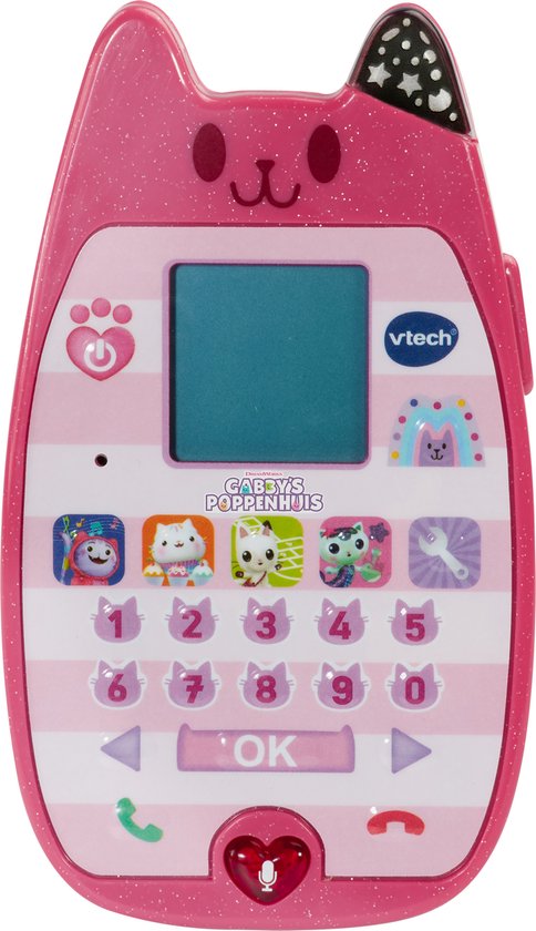 VTech Gabby Smartphone - 4 Kat-Tastische Spelletjes - Bekijk Vrolijke Animaties - Maak Kennis met Muziek, Tellen & Vormen - Educatief - Vanaf 3 Jaar van VTech