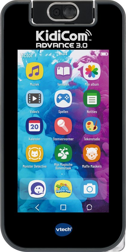 VTech KidiCom Advance 3.0 Telefoon - Interactieve Kinder Mobiel met Camera - Educatief Speelgoed - Vanaf 5 Jaar - Blauw van Vtech