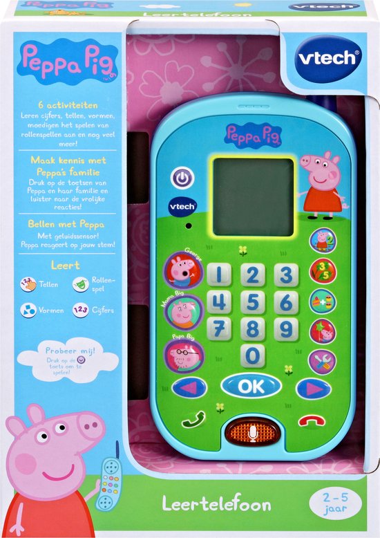 VTech Peppa Pig Baby Leertelefoon - Interactief Mobieltje - Met Geluiden - Educatief Babyspeelgoed - Cadeau - Vanaf 2 Jaar van Vtech