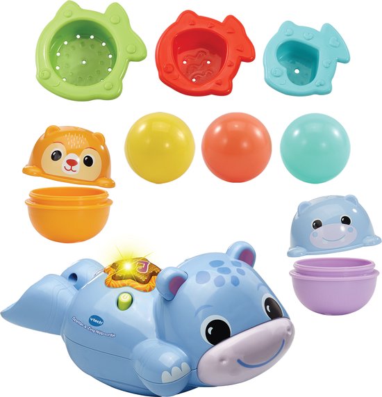 VTech Spetter & Zing Nijlpaardje - Badspeelgoed - Inclusief 8 badspeeltjes - Speelgoed 1 tot 6 jaar van Vtech