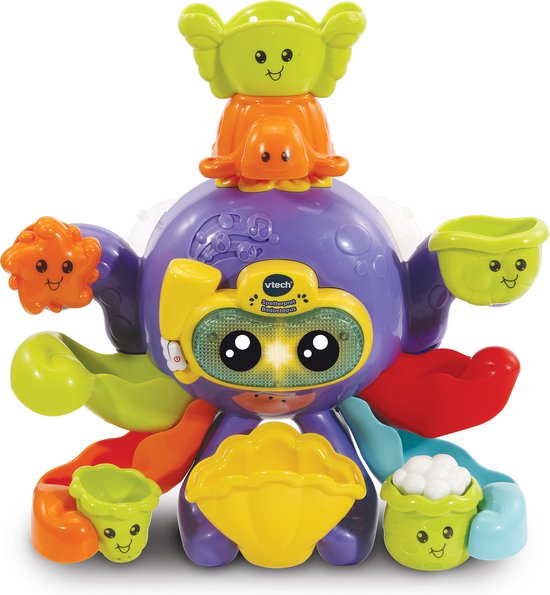 VTech Spetterpret Badoctopus - Badspeeltjes - Badspeelgoed Baby - Rustgevende Melodietjes & Liedjes - Cadeau - Speelgoed 1 tot 5 Jaar van VTech