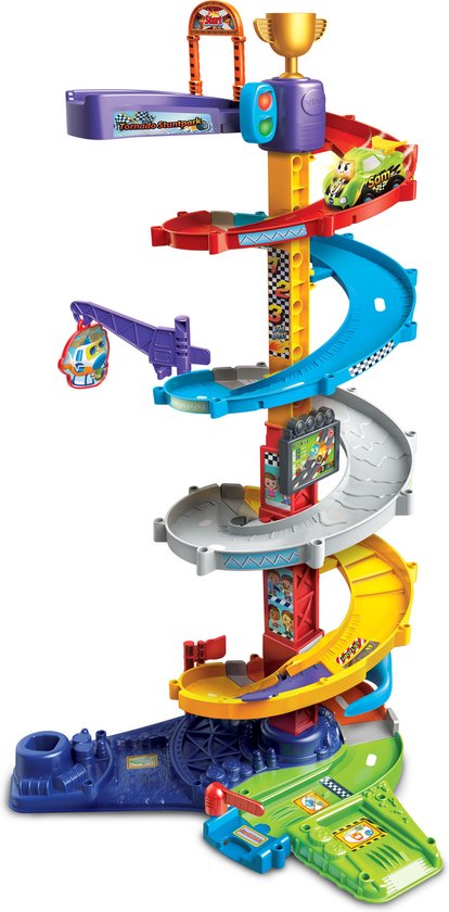 VTech Toet Toet Auto's Tornado Stuntpark - Race Toren Autobaan met Sam Stuntauto - Moedigt Rollenspellen Aan - Cadeau - 1 tot 5 Jaar van Vtech
