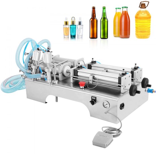 Vulmachine voor vloeistoffen - Vloeistofvulmachine - Dubbele Kop - Vulbereik 100–1000 ml - Vermogen 10 W