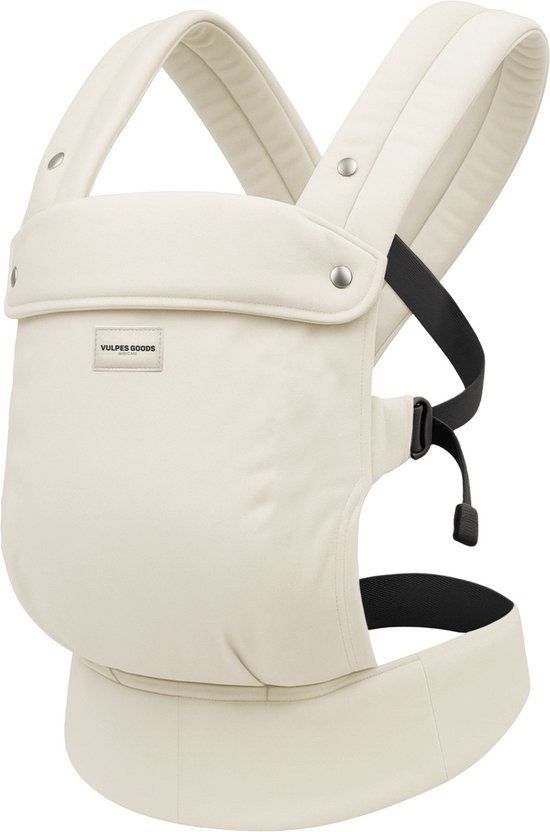 Vulpes Goods® BabyCare - Draagzak – Ergonomische Baby Draagzak 0-36 mnd – Luxe Buikdrager tot 20 kg – OEKO-TEX® Katoen – Handsfree Comfort - Met Rugsteun & M-Positie - Crème van Vulpes Goods®