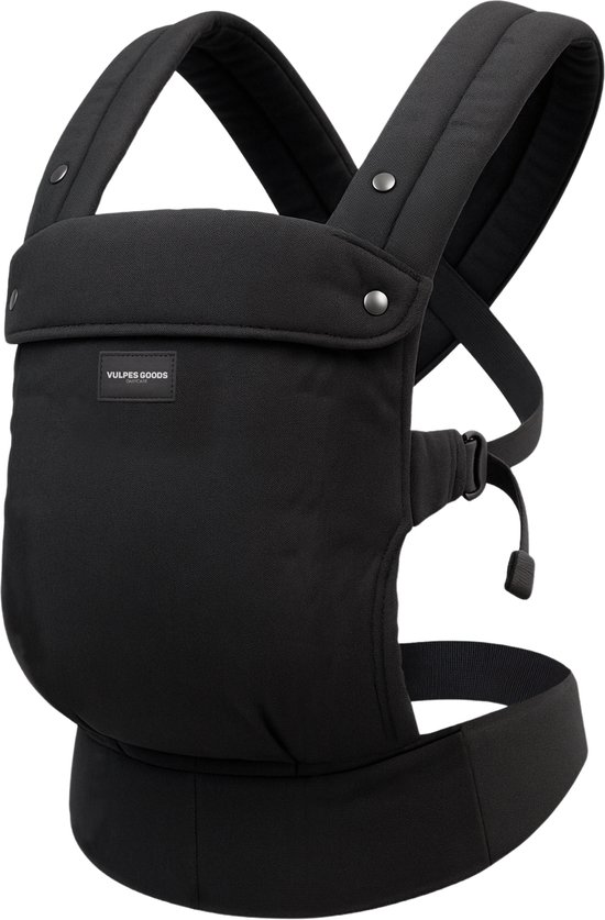 Vulpes Goods® BabyCare - Draagzak – Ergonomische Baby Draagzak 0-36 mnd – Luxe Buikdrager tot 20 kg – OEKO-TEX® Katoen – Handsfree Comfort - Met Rugsteun & M-Positie - Zwart van Vulpes Goods®