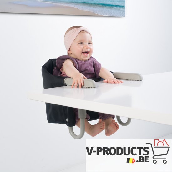 V&V Products Kinderstoel | Eetstoel | Tafelhangstoel | Opvouwbaar/ Inklapbaar | Baby wipper | Zwart van V&V Products
