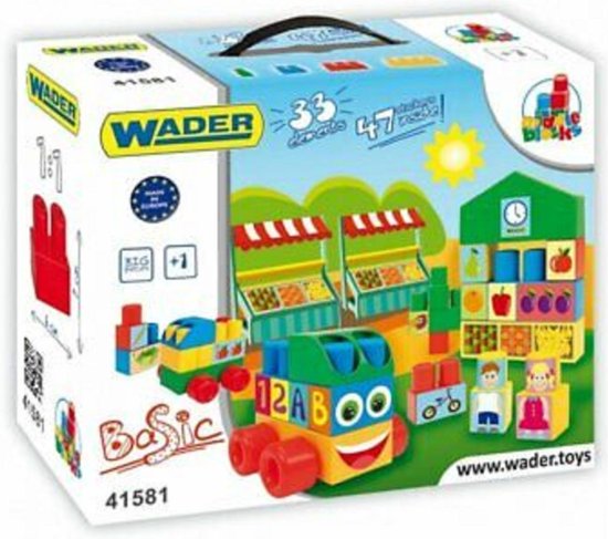 Wader Bouwblokken Middle Blocks Basic 33-delig van Wader