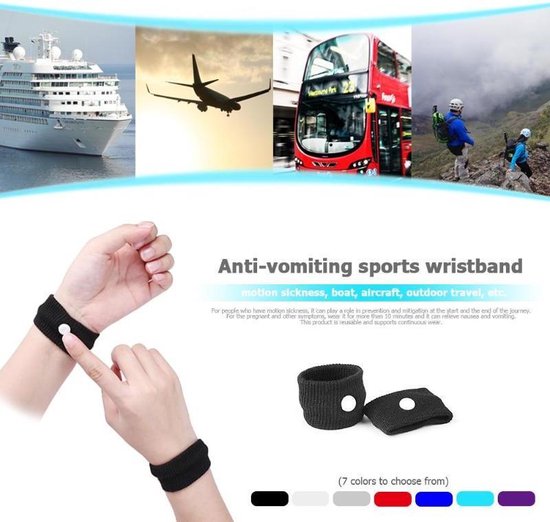 Wagenziek / Anti-Wagenziek Bandjes - Polsband - Tegen misselijkheid - 2 stuks - Zwart