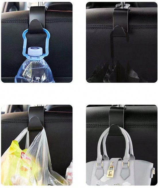 Waledano® Auto Hoofdsteun Haakjes 2 Stuks - Tassenhaak - Auto Organizer Autostoel Hangers - Autostoel - Kleerhangers - Autostoel - Bag Hook - Tassenhanger - Tas haak - Tassenhouder van Waledano
