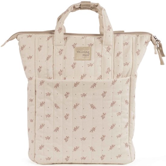Walking Mum - Waterdichte katoenen luierrugzak voor baby - Roze 36 x 26 cm van Merkloos