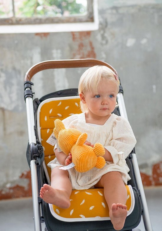 Wallabiezzz Inlegkussen Buggy – Perfect voor Warme Dagen – Ademt en Absorbeert – Geel van Wallabiezzz