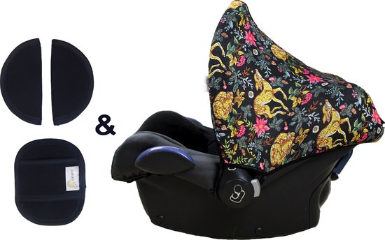 Wallabiezzz Maxi Cosi Zonnekap en Gordelhoes Baby - Bambi Goud - Kraam cadeau van Wallabiezzz