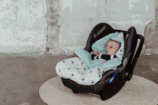 Wallabiezzz Voetenzak Maxi Cosi - Slaapzak Autostoeltje - Warm & Comfortabel - Katoen/Teddy - Mint van Wallabiezzz