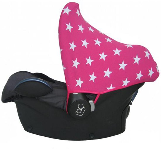 Wallabiezzz Zonnekap Maxi Cosi - Zonnescherm Auto Baby - Universeel - Cabriofix - Ster Roze van Wallabiezzz
