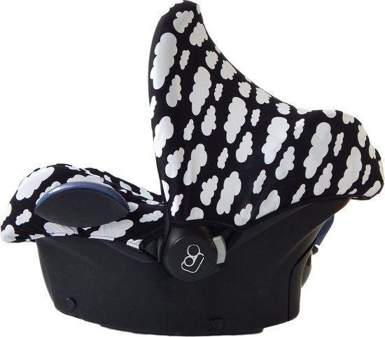 Wallabiezzz Zonnekap Maxi Cosi - Zonnescherm Auto Baby - Universeel - Creëert schaduw - Zwart Wit van Wallabiezzz