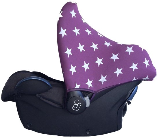 Wallabiezzz Zonnekap Maxi Cosi - Zonnescherm - Autostoel - Universeel - Creëert schaduw - Paars - Sterren van Wallabiezzz
