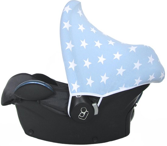 Wallabiezzz Zonnekap Maxi Cosi - Zonnescherm Kinderwagen - Universeel - Baby Blauw - Ster van Wallabiezzz