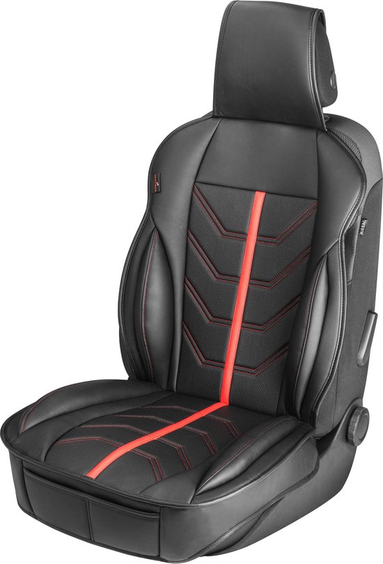 Walser Zitkussen Kimi - zwart - rood - imitatieleren bekleding van Walser