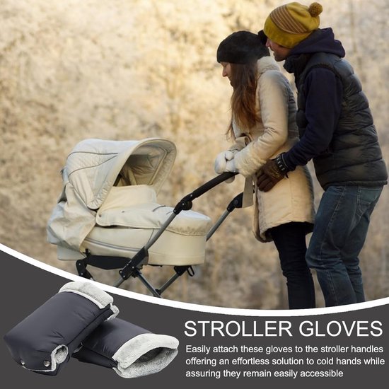 Wandelwagen Handmuff - Kinderwagen Handschoenen - Warme Babywandeling - Waterdicht Fleece Comfort - 20 x 18 cm