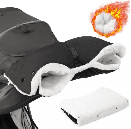 Wandelwagen Handwarmer - Mijter - Baby Comfort - Waterafstotend - 30 x 23 cm - Zwart