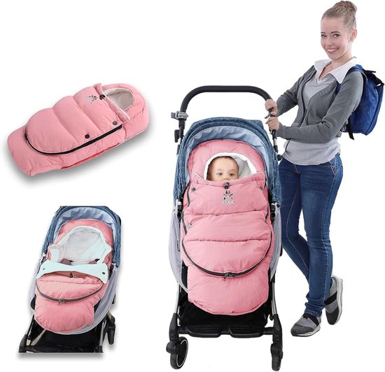 Wandelwagen Voetenzak - Baby Slaapzak - Baby Warm Houden - Afneembaar Ontwerp - 88 x 46 cm - Roze