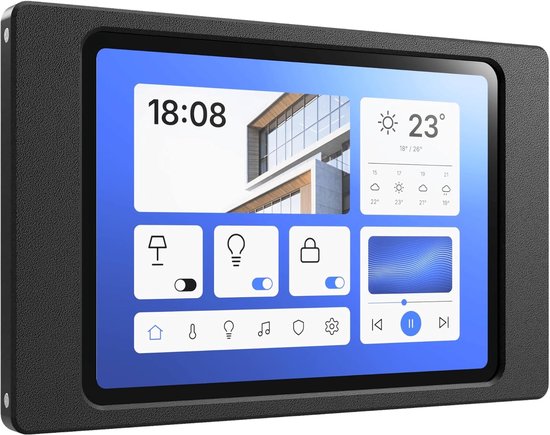 Wandhouder voor Samsung Galaxy Tab A9 / A11 (8,7 inch) - Perfect Passend & Plat Frame voor Smart Home Display & Dashboard - Vaste Montage met Kabeldoorvoer - Zwart