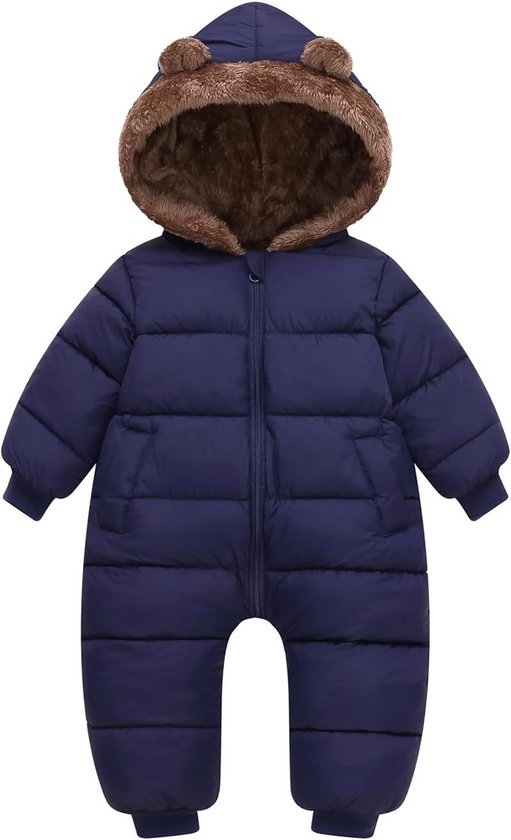 Warm Baby Sneeuwpak Winter Overall Fleece Gevoerd Romper 6-24 Maanden van Merkloos