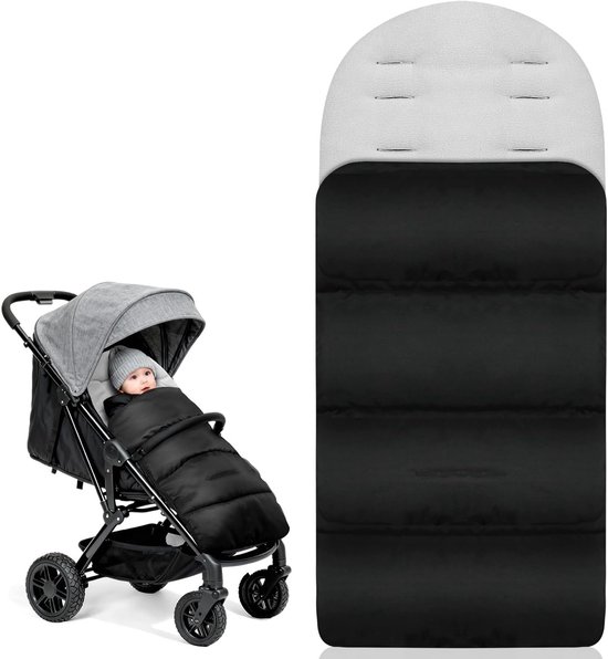 Warm en Comfortabel Voetenzak voor Kinderwagens - Universele Waterdichte Babydeken met Rits, Geschikt voor Alle Kinderwagens, Machinewasbaar in Grijs