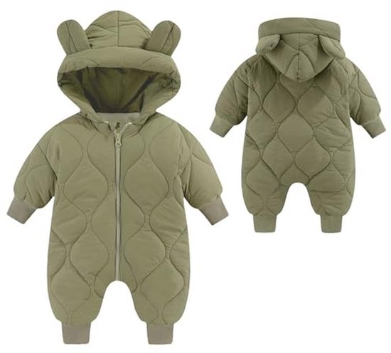 Warm sneeuwpak met capuchon voor baby's - Donsjas, Gevoerde Jas, Romper, Winter, Buitenmode 3-18 maanden van Merkloos