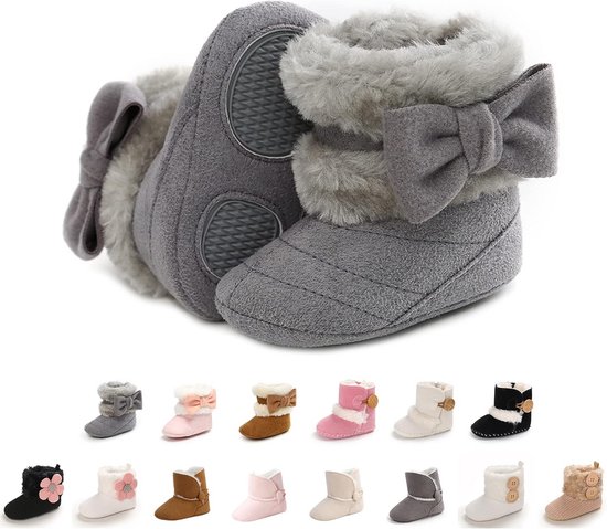 Warme Baby Slofjes met Antislip Zool en Knopen - Zachte Winterschoenen voor Peuters van Merkloos