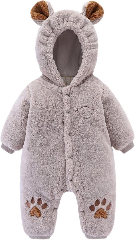 Warme Baby Voetjespak met Capuchon voor Jongens en Meisjes - Zachte Winter Jumpsuit 0-18 Maanden
