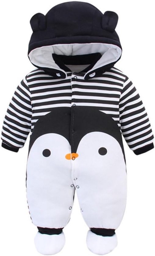 Warme Baby Winter Jumpsuit met Capuchon en Voetjes - Fleece Romper voor Jongens en Meisjes