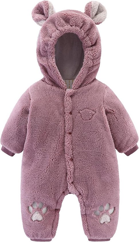 Warme Baby Winter Jumpsuit met Capuchon - Zachte Romper voor Pasgeborenen Jongens en Meisjes (0-18 Maanden)