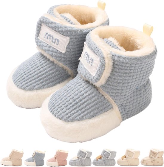 Warme Baby Winterslofjes met Antislipzool | Fleece Gevoerd voor Kruipen en Lopen | 0-18 Maanden van Merkloos