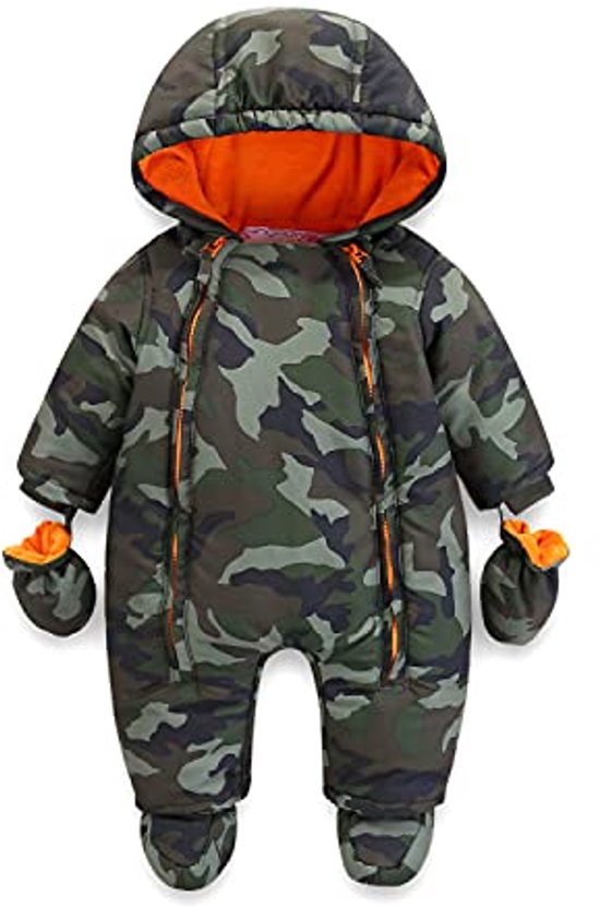 Warme babyromper met capuchon voor peuters, fleece sneeuwpak met handschoenen en sokjes, 3-24 maanden