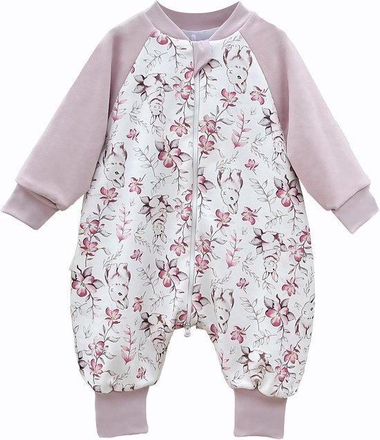 Warme babyslaapzak met voetjes en lange mouwen, 1.5 TOG, fleece voor peuters van Merkloos