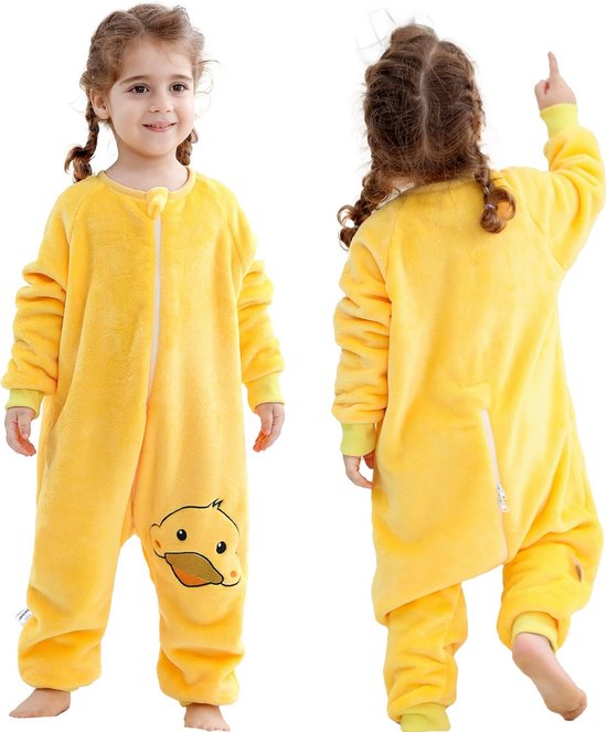 Warme Flanellen Slaapzak met Voeten voor Baby's en Peuters, 2,5 Tog Winter Pyjama