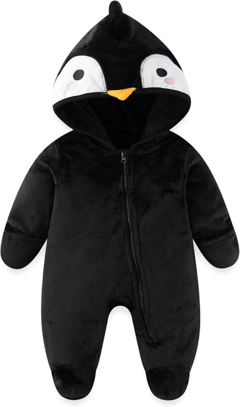 Warme Fleece Sneeuwpak met Capuchon voor Pasgeboren Baby Jongen of Meisje - Unisex Winterpak