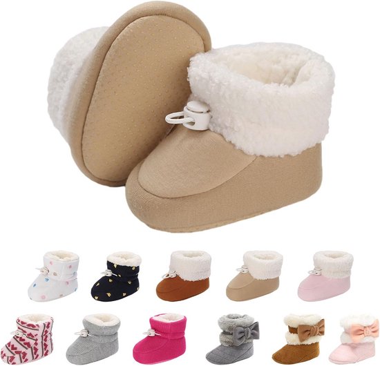 Warme Gevoerde Baby Laarsjes voor Winter- Antislip en Zachte Zool (0-18 Maanden) van Merkloos
