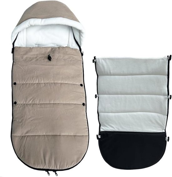 Warme Kinderwagen Zak - Baby Voetenzak - Comfortabel Reizen - Universeel Pasvorm - 95 cm - Taupe