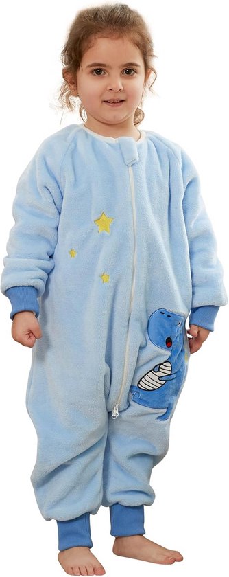 Warme Slaapzak met Voeten voor Kinderen - Flanellen Onesie met Lange Mouwen voor Peuters en Kleuters (1-6 jaar)