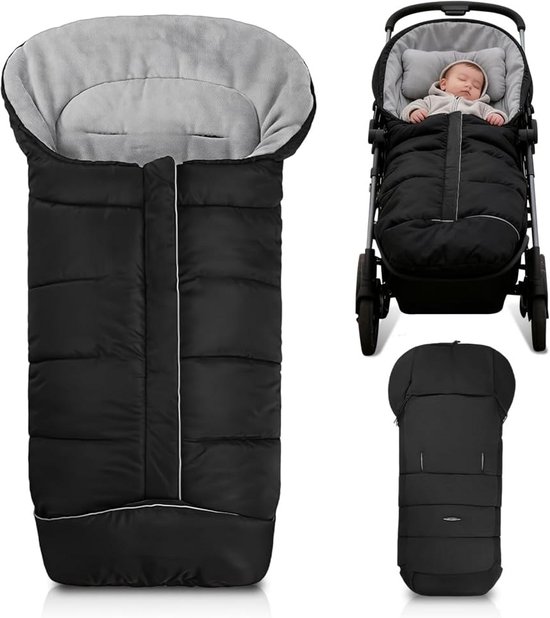 Warme Universele Voetenzak voor Kinderwagen met Fleece, Waterdicht en Veiligheidsstrepen