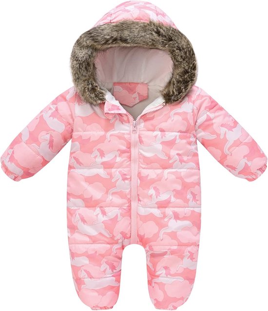 Warme Winter Baby Snowsuit Dikke Voering met Rits voor Jongens en Meisjes 60-110 cm