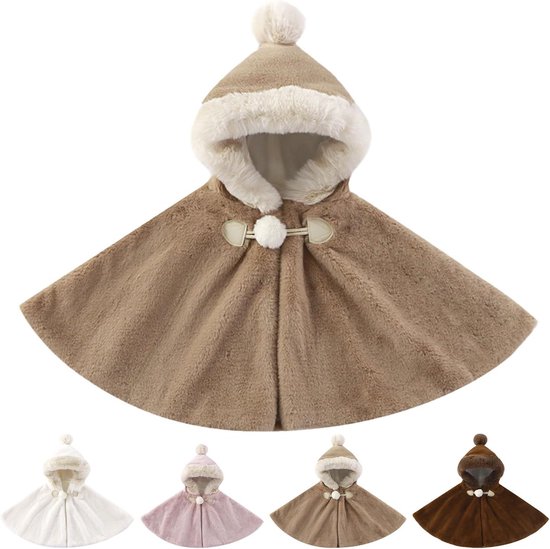 Warme Winter Cape voor Baby in Zachte Imitatiebont - Geschikt voor Autostoel en Kinderwagen (0-3 Jaar) van Merkloos