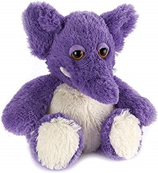 Warmies Speelgoed Olifant - Kruik Speelgoed - Ontspanning en Pijnverlichting - Lavendel Geurend - 23cm Hoog - Paars