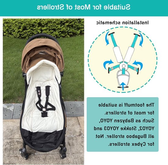 Warmte en Comfortabele Voetenzak voor Kinderwagens, Waterdicht en Gemakkelijk te Reinigen, Geschikt voor Peuters en Baby's