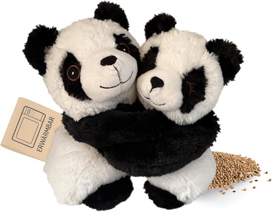 Warmteknuffel Panda Mama & Kind Set - Knuffeldier met Uitneembare Gierstvulling voor Warmte en Knuffelen van Merkloos