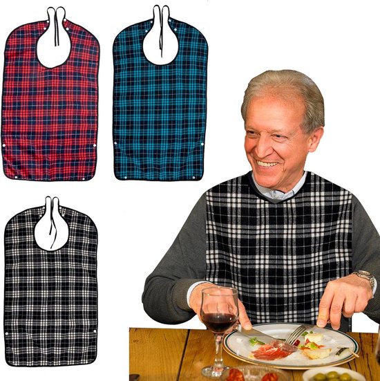 Wasbare adult bibs voor ouderen - comfortabele en praktische slabben voor volwassenen, mannen en vrouwen